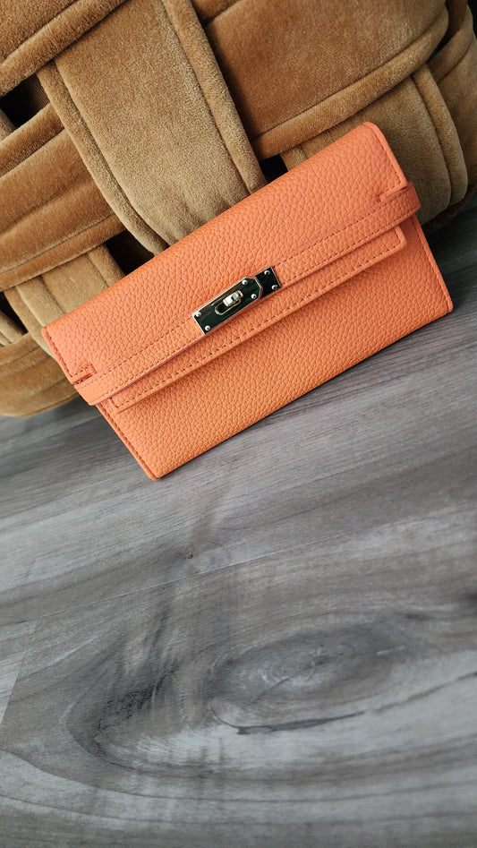 Luxury Orange Leather Wallet