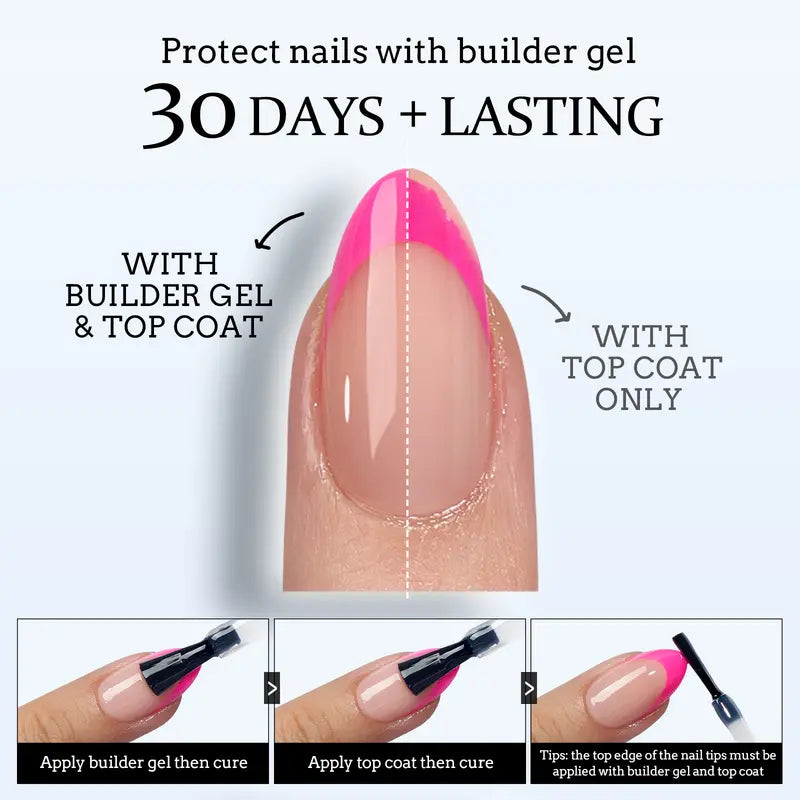 Btartboxnails XCOATTIPS French Nails - Product Only Skin Tones French Tip Press on Nails, Short Square Nail Tips